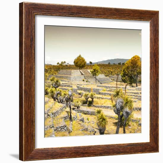 ¡Viva Mexico! Square Collection - Pyramid of Cantona Archaeological Ruins I-Philippe Hugonnard-Framed Photographic Print