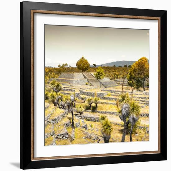 ¡Viva Mexico! Square Collection - Pyramid of Cantona Archaeological Ruins I-Philippe Hugonnard-Framed Photographic Print