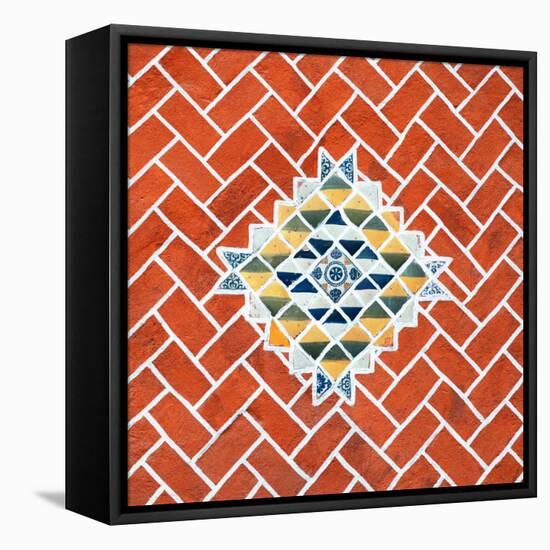 ¡Viva Mexico! Square Collection - Red Mosaics-Philippe Hugonnard-Framed Premier Image Canvas