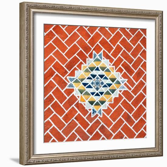 ¡Viva Mexico! Square Collection - Red Mosaics-Philippe Hugonnard-Framed Photographic Print