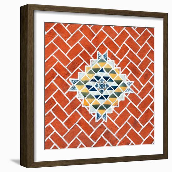 ¡Viva Mexico! Square Collection - Red Mosaics-Philippe Hugonnard-Framed Photographic Print