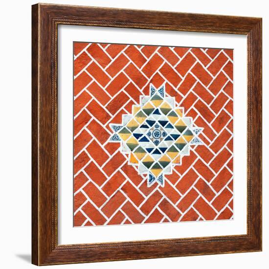 ¡Viva Mexico! Square Collection - Red Mosaics-Philippe Hugonnard-Framed Photographic Print