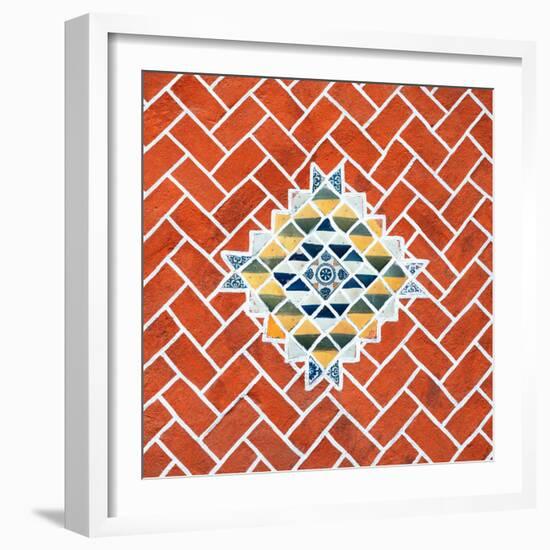 ¡Viva Mexico! Square Collection - Red Mosaics-Philippe Hugonnard-Framed Photographic Print