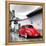 ¡Viva Mexico! Square Collection - Red VW Beetle Car in San Cristobal de Las Casas-Philippe Hugonnard-Framed Premier Image Canvas