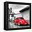 ¡Viva Mexico! Square Collection - Red VW Beetle Car in San Cristobal de Las Casas-Philippe Hugonnard-Framed Premier Image Canvas