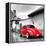 ¡Viva Mexico! Square Collection - Red VW Beetle Car in San Cristobal de Las Casas-Philippe Hugonnard-Framed Premier Image Canvas