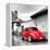 ¡Viva Mexico! Square Collection - Red VW Beetle Car in San Cristobal de Las Casas-Philippe Hugonnard-Framed Premier Image Canvas