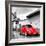 ¡Viva Mexico! Square Collection - Red VW Beetle Car in San Cristobal de Las Casas-Philippe Hugonnard-Framed Photographic Print