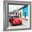 ¡Viva Mexico! Square Collection - Red VW Beetle Car in San Cristobal-Philippe Hugonnard-Framed Photographic Print