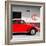 ¡Viva Mexico! Square Collection - Red VW Beetle Car & Peace Symbol-Philippe Hugonnard-Framed Photographic Print