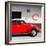 ¡Viva Mexico! Square Collection - Red VW Beetle Car & Peace Symbol-Philippe Hugonnard-Framed Photographic Print