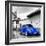 ¡Viva Mexico! Square Collection - Royal Blue VW Beetle Car in San Cristobal de Las Casas-Philippe Hugonnard-Framed Photographic Print