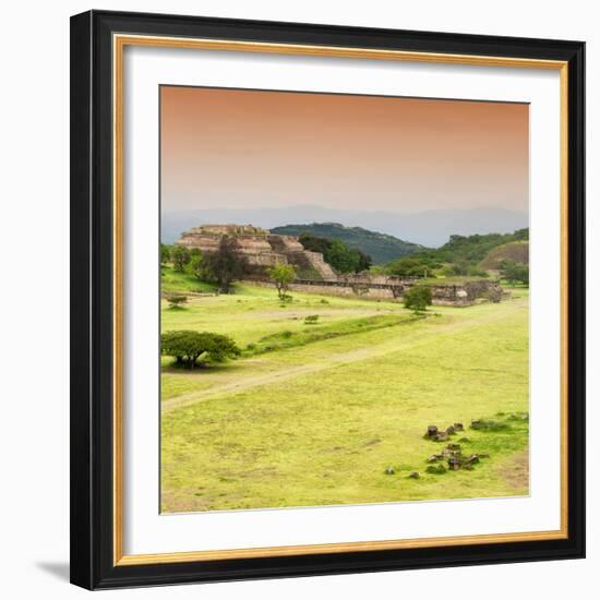 ¡Viva Mexico! Square Collection - Ruins of Monte Alban at Sunset III-Philippe Hugonnard-Framed Photographic Print