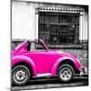 ¡Viva Mexico! Square Collection - Small Deep Pink VW Beetle Car-Philippe Hugonnard-Mounted Photographic Print