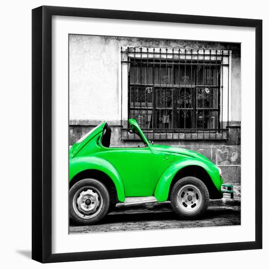 ¡Viva Mexico! Square Collection - Small Green VW Beetle Car-Philippe Hugonnard-Framed Photographic Print