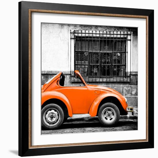 ¡Viva Mexico! Square Collection - Small Orange VW Beetle Car-Philippe Hugonnard-Framed Photographic Print