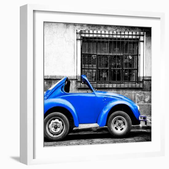 ¡Viva Mexico! Square Collection - Small Royal Blue VW Beetle Car-Philippe Hugonnard-Framed Photographic Print