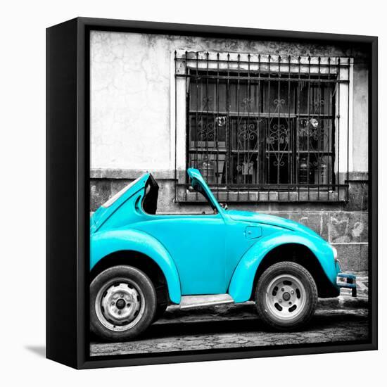 ¡Viva Mexico! Square Collection - Small Turquoise VW Beetle Car-Philippe Hugonnard-Framed Premier Image Canvas