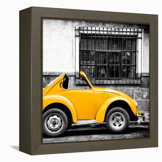 ¡Viva Mexico! Square Collection - Small Yellow VW Beetle Car-Philippe Hugonnard-Framed Premier Image Canvas