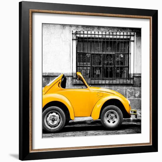 ¡Viva Mexico! Square Collection - Small Yellow VW Beetle Car-Philippe Hugonnard-Framed Photographic Print