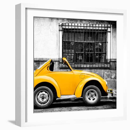 ¡Viva Mexico! Square Collection - Small Yellow VW Beetle Car-Philippe Hugonnard-Framed Photographic Print