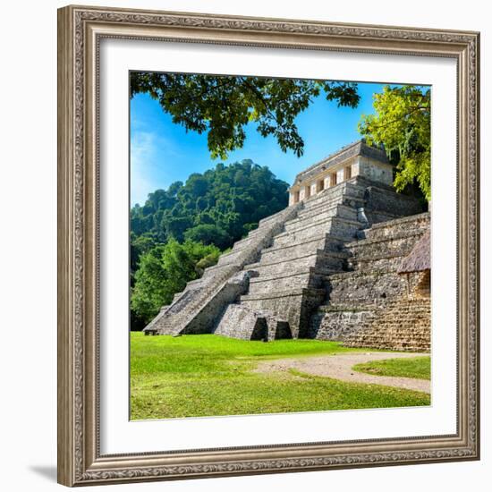 ¡Viva Mexico! Square Collection - Temple of Inscriptions in Palenque V-Philippe Hugonnard-Framed Photographic Print