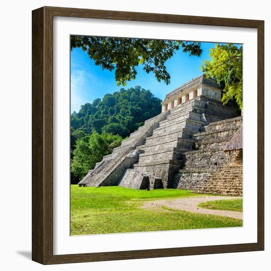 ¡Viva Mexico! Square Collection - Temple of Inscriptions in Palenque V-Philippe Hugonnard-Framed Photographic Print