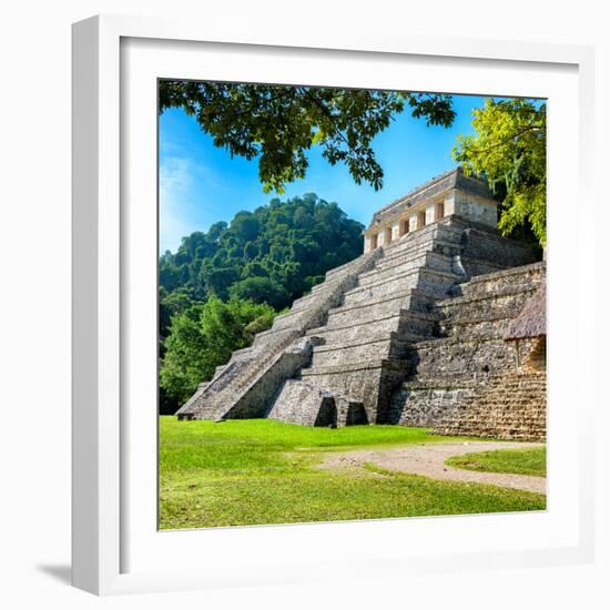 ¡Viva Mexico! Square Collection - Temple of Inscriptions in Palenque V-Philippe Hugonnard-Framed Photographic Print