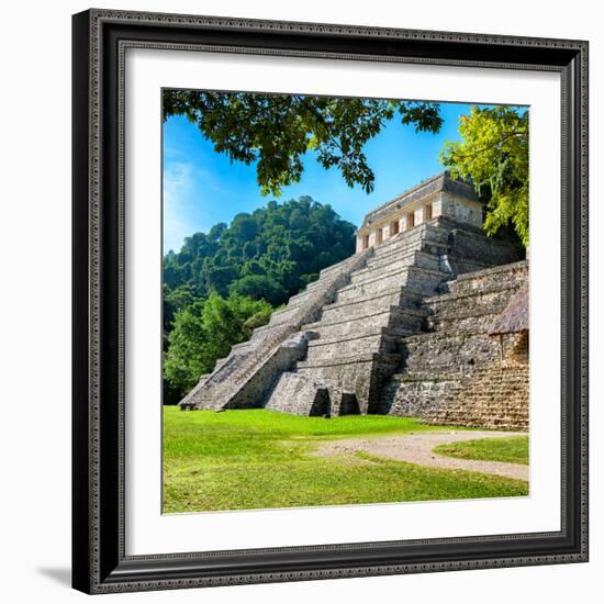 ¡Viva Mexico! Square Collection - Temple of Inscriptions in Palenque V-Philippe Hugonnard-Framed Photographic Print