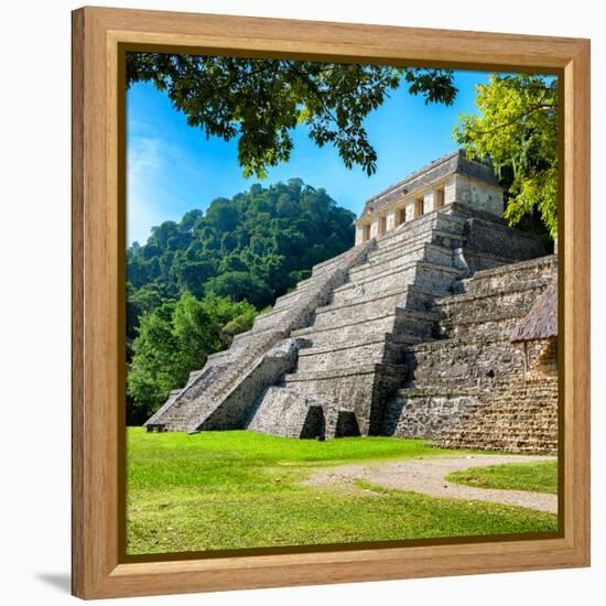 ¡Viva Mexico! Square Collection - Temple of Inscriptions in Palenque V-Philippe Hugonnard-Framed Premier Image Canvas