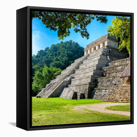 ¡Viva Mexico! Square Collection - Temple of Inscriptions in Palenque V-Philippe Hugonnard-Framed Premier Image Canvas