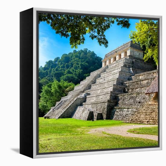 ¡Viva Mexico! Square Collection - Temple of Inscriptions in Palenque V-Philippe Hugonnard-Framed Premier Image Canvas