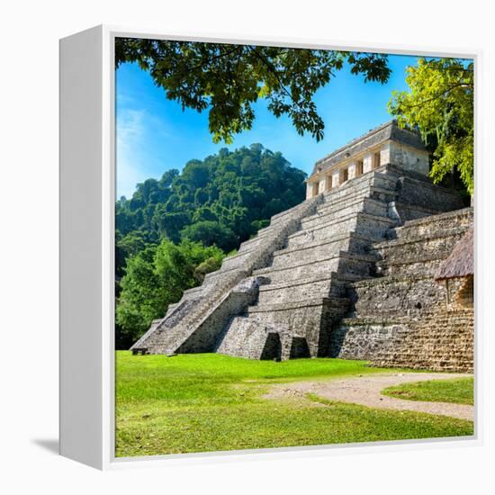 ¡Viva Mexico! Square Collection - Temple of Inscriptions in Palenque V-Philippe Hugonnard-Framed Premier Image Canvas