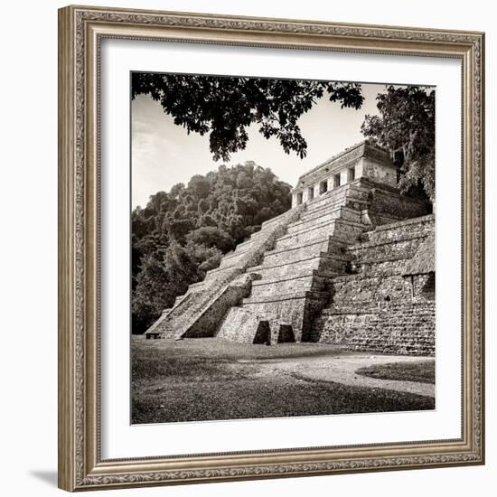 ¡Viva Mexico! Square Collection - Temple of Inscriptions in Palenque VIII-Philippe Hugonnard-Framed Photographic Print