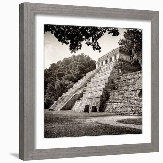 ¡Viva Mexico! Square Collection - Temple of Inscriptions in Palenque VIII-Philippe Hugonnard-Framed Photographic Print