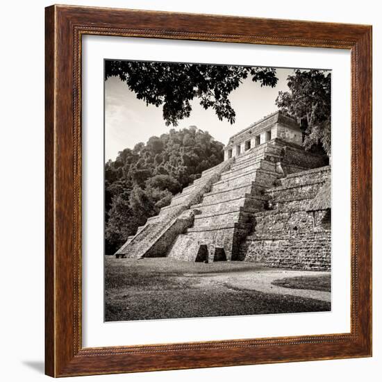 ¡Viva Mexico! Square Collection - Temple of Inscriptions in Palenque VIII-Philippe Hugonnard-Framed Photographic Print