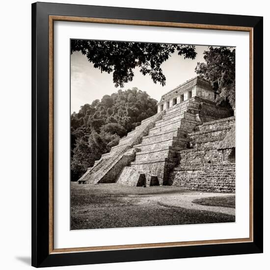 ¡Viva Mexico! Square Collection - Temple of Inscriptions in Palenque VIII-Philippe Hugonnard-Framed Photographic Print