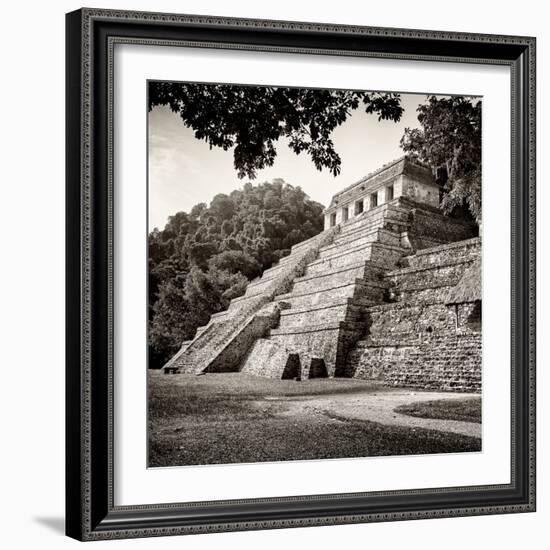 ¡Viva Mexico! Square Collection - Temple of Inscriptions in Palenque VIII-Philippe Hugonnard-Framed Photographic Print