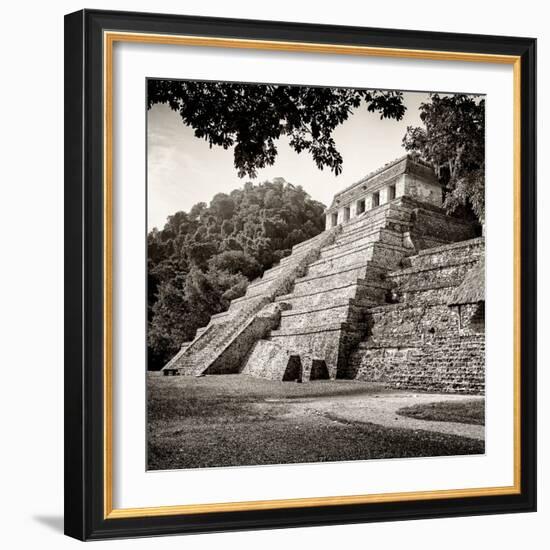 ¡Viva Mexico! Square Collection - Temple of Inscriptions in Palenque VIII-Philippe Hugonnard-Framed Photographic Print