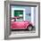 ¡Viva Mexico! Square Collection - The Hot Pink VW Beetle Car with Powder Blue Street Wall-Philippe Hugonnard-Framed Photographic Print