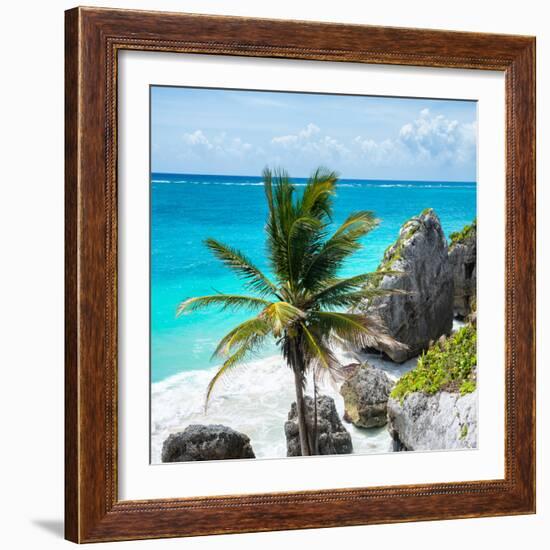 ¡Viva Mexico! Square Collection - Tulum Caribbean Coastline X-Philippe Hugonnard-Framed Photographic Print