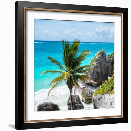 ¡Viva Mexico! Square Collection - Tulum Caribbean Coastline X-Philippe Hugonnard-Framed Photographic Print