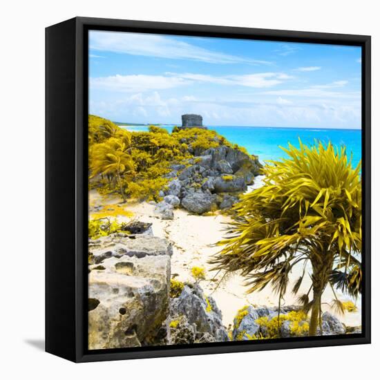 ¡Viva Mexico! Square Collection - Tulum Ruins along Caribbean Coastline II-Philippe Hugonnard-Framed Premier Image Canvas