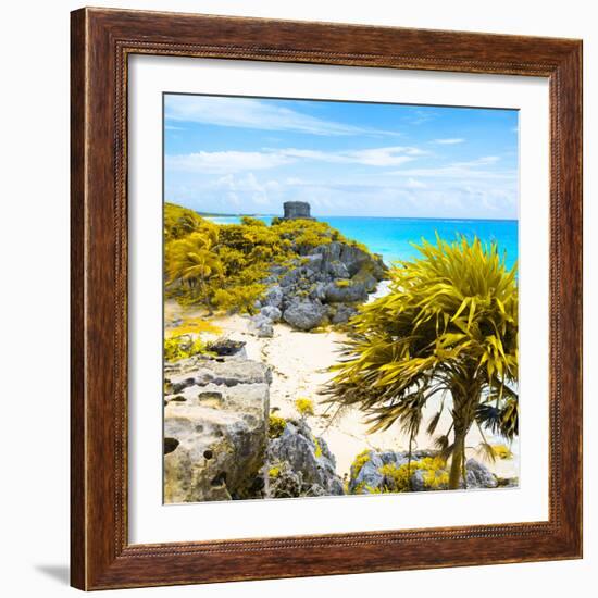 ¡Viva Mexico! Square Collection - Tulum Ruins along Caribbean Coastline II-Philippe Hugonnard-Framed Photographic Print