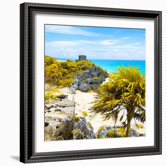 ¡Viva Mexico! Square Collection - Tulum Ruins along Caribbean Coastline II-Philippe Hugonnard-Framed Photographic Print