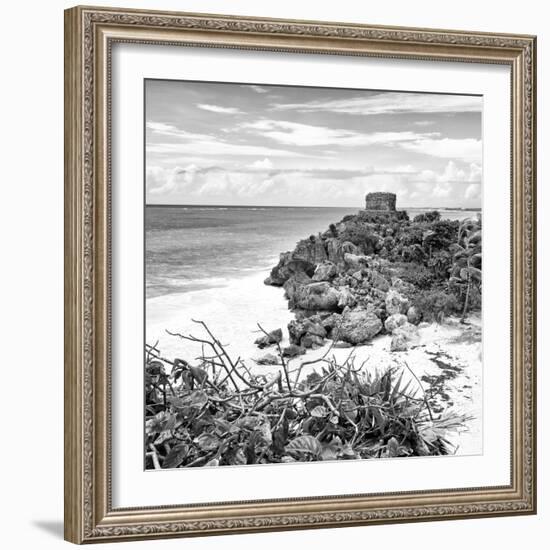 ¡Viva Mexico! Square Collection - Tulum Ruins along Caribbean Coastline IV-Philippe Hugonnard-Framed Photographic Print