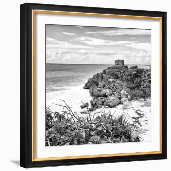 ¡Viva Mexico! Square Collection - Tulum Ruins along Caribbean Coastline IV-Philippe Hugonnard-Framed Photographic Print