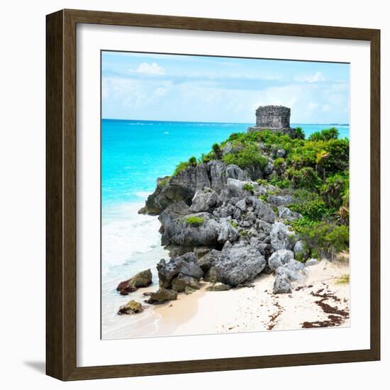 ¡Viva Mexico! Square Collection - Tulum Ruins along Caribbean Coastline IX-Philippe Hugonnard-Framed Photographic Print