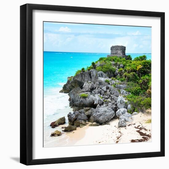 ¡Viva Mexico! Square Collection - Tulum Ruins along Caribbean Coastline IX-Philippe Hugonnard-Framed Photographic Print