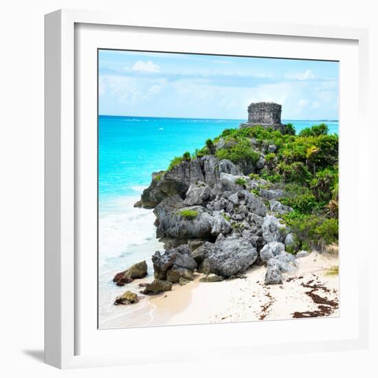 ¡Viva Mexico! Square Collection - Tulum Ruins along Caribbean Coastline IX-Philippe Hugonnard-Framed Photographic Print